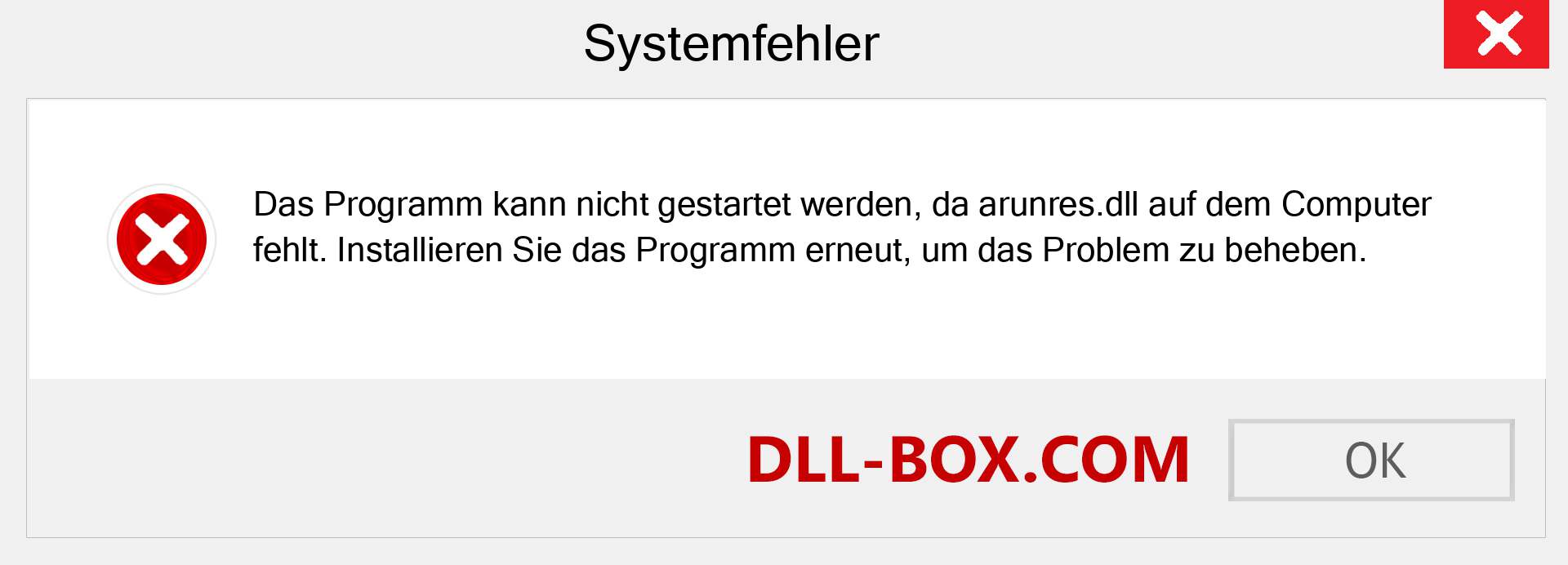 arunres.dll-Datei fehlt?. Download für Windows 7, 8, 10 - Fix arunres dll Missing Error unter Windows, Fotos, Bildern